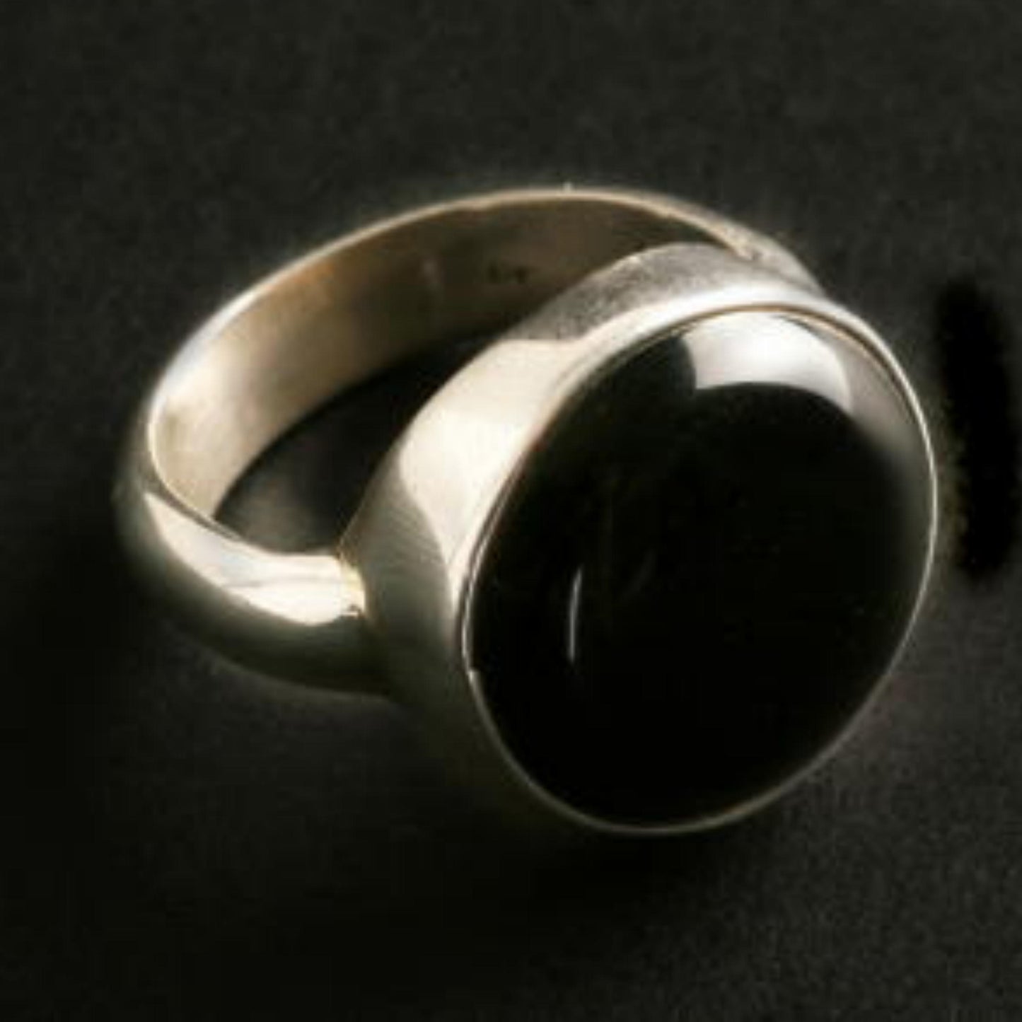 Black Onyx Cabochon ring