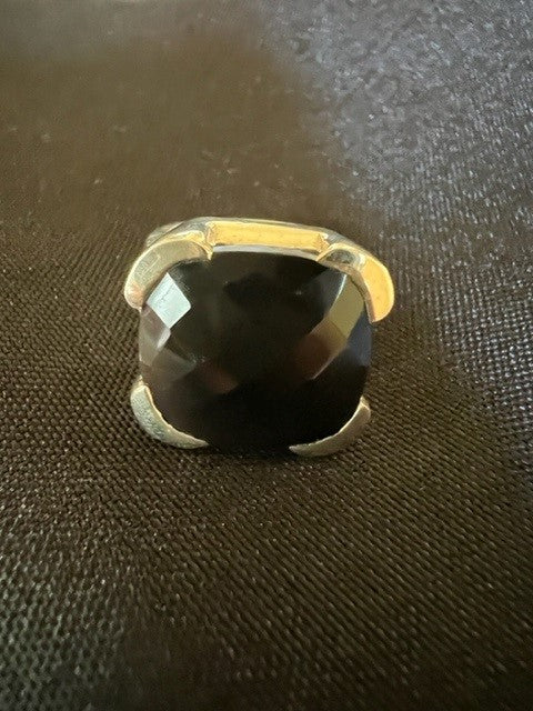 Black Onyx cabochon  ring