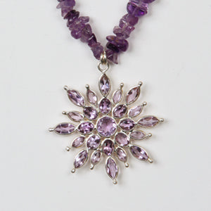 Amethyst Delicate flower pendant